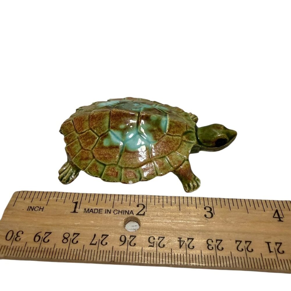 Turtle Faux Plant Holder Ceramic Figurine Set Decor - Picture 9 of 11